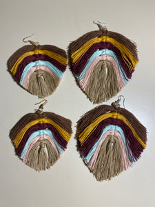 Multi Gypsy Feather Earrings