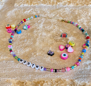 Multi-Colored Letter Necklace