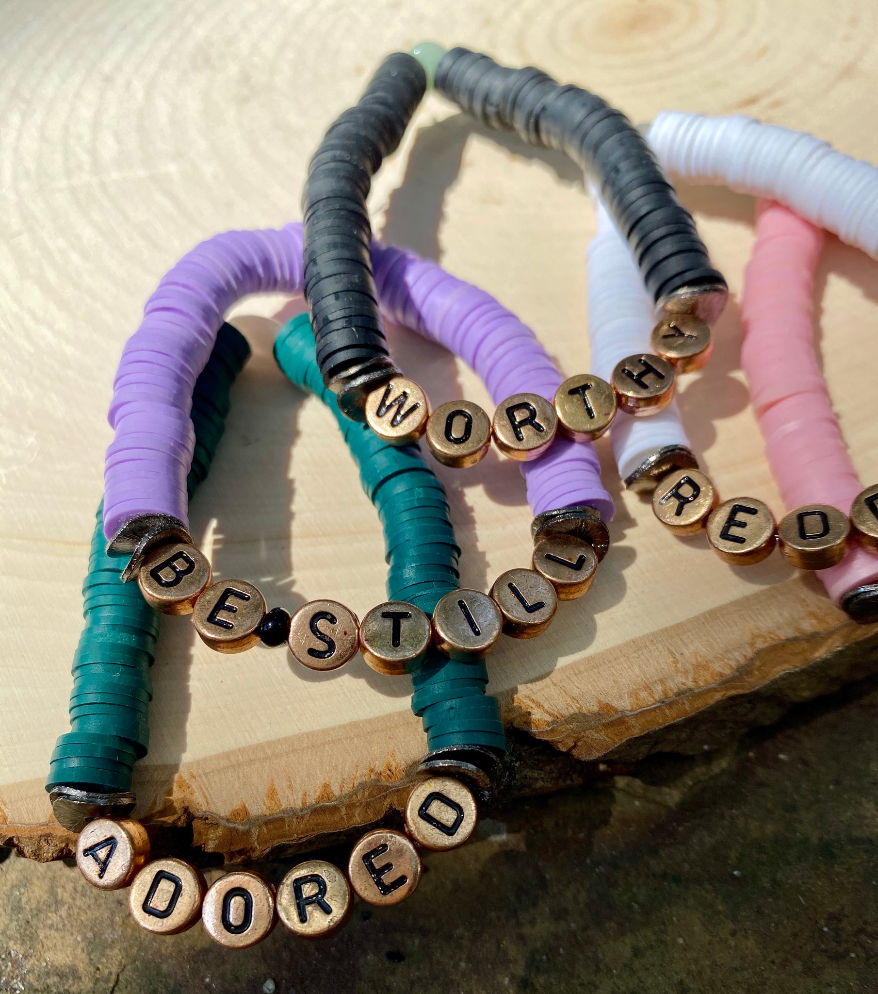 7mm alphabet beads, acrylic letters, Tan with gold letters, word beads  jewelry beads bracelet beads, letter beads bracelet making