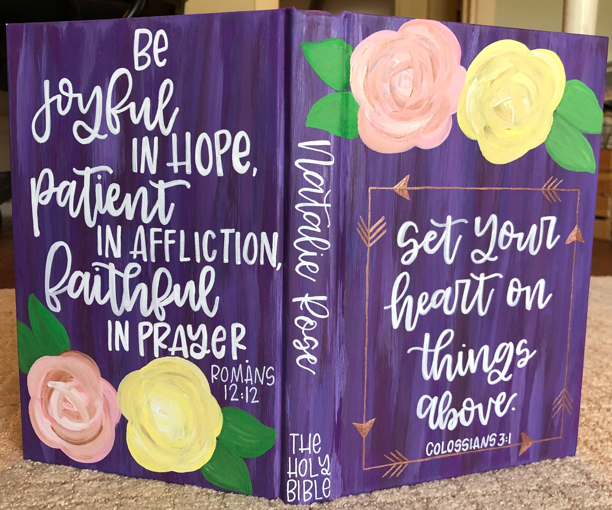 Hand-Painted, Custom Hannah Style Bible - Wheat and Honey Co.